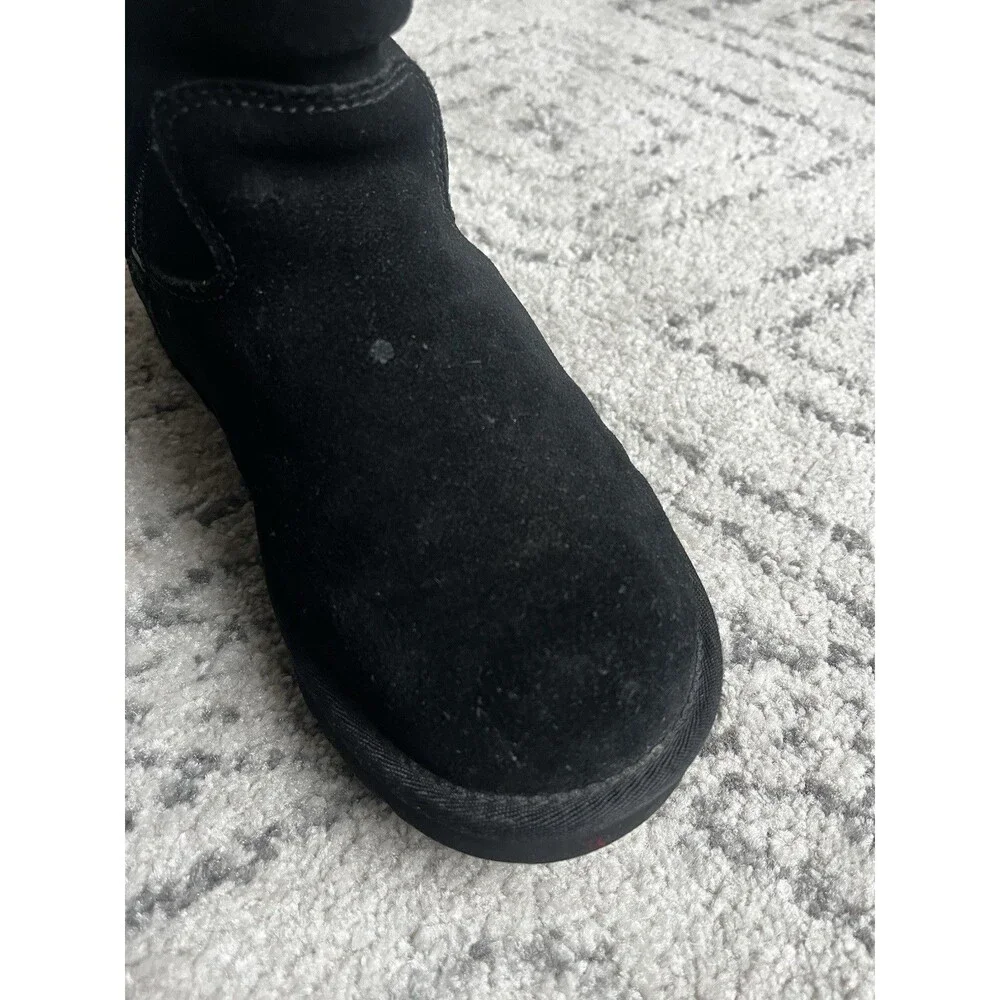UGG Kids Ultimate Tall Boots Black Suede Shearling Zipper Size 2 Youth S/N 5983